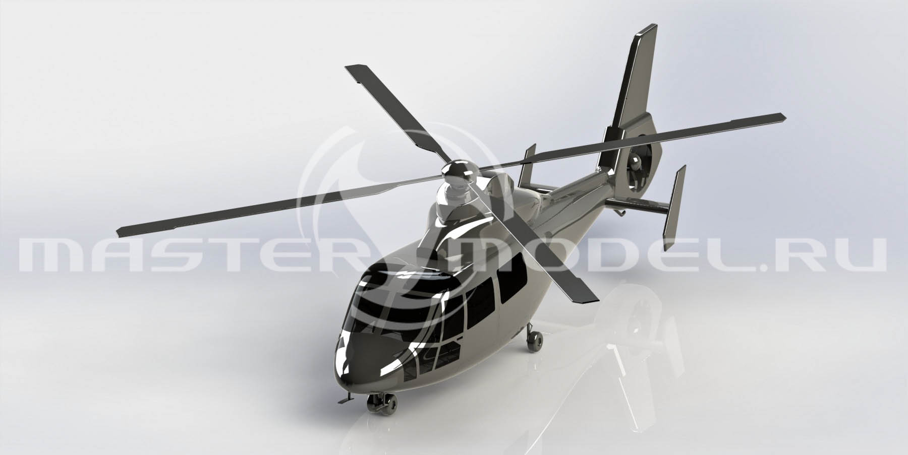 3d модель вертолёта Eurocopter AS365 Dauphin, SolidWorks